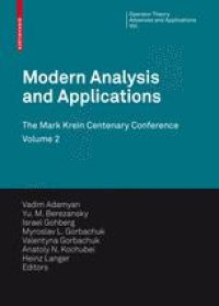 cover of the book Modern Analysis and Applications: The Mark Krein Centenary Conference Volume 2: Differential Operators and Mechanics