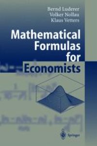 cover of the book Mathematical Formulas for Economists