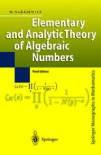 cover of the book Elementary and Analytic Theory of Algebraic Numbers