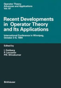 cover of the book Recent Developments in Operator Theory and Its Applications: International Conference in Winnipeg, October 2–6, 1994