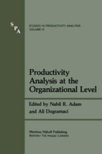 cover of the book Productivity Analysis at the Organizational Level