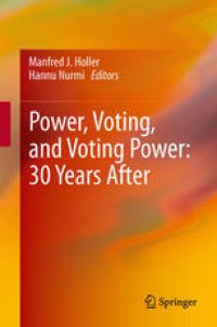 cover of the book Power, Voting, and Voting Power: 30 Years After