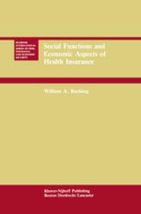 cover of the book Social Functions and Economic Aspects of Health Insurance