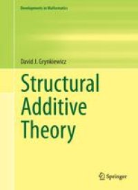 cover of the book Structural Additive Theory