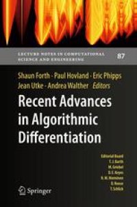 cover of the book Recent Advances in Algorithmic Differentiation