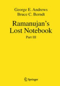 cover of the book Ramanujan's Lost Notebook: Part III