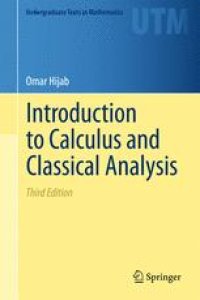 cover of the book Introduction to Calculus and Classical Analysis