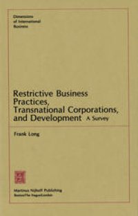 cover of the book Restrictive Business Practices, Transnational Corporations, and Development: A Survey