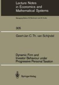 cover of the book Dynamic Firm and Investor Behaviour under Progressive Personal Taxation