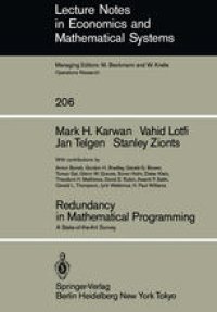 cover of the book Redundancy in Mathematical Programming: A State-of-the-Art Survey