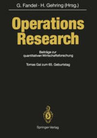 cover of the book Operations Research: Beiträge zur quantitativen Wirtschaftsforschung