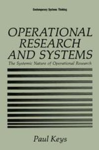 cover of the book Operational Research and Systems: The Systemic Nature of Operational Research