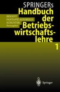 cover of the book Springers Handbuch der Betriebswirtschaftslehre 1