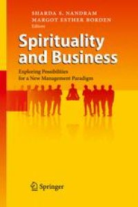 cover of the book Spirituality and Business: Exploring Possibilities for a New Management Paradigm