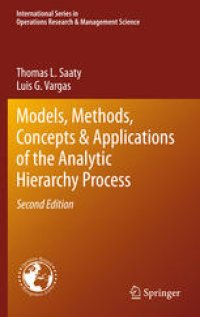 cover of the book Models, Methods, Concepts & Applications of the Analytic Hierarchy Process