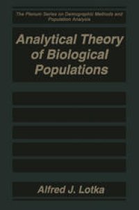 cover of the book Analytical Theory of Biological Populations