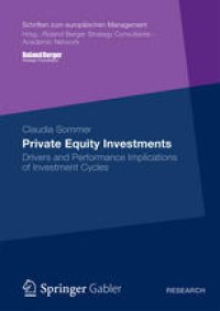 cover of the book Private Equity Investments: Drivers and Performance Implications of Investment Cycles