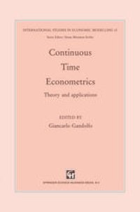 cover of the book Continuous-Time Econometrics: Theory and applications