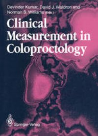 cover of the book Clinical Measurement in Coloproctology