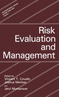 cover of the book Risk Evaluation and Management