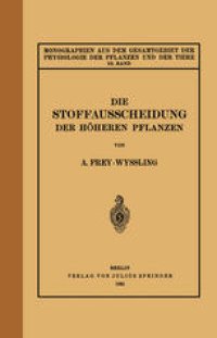 cover of the book Die Stoffausscheidung der höheren Pflanzen