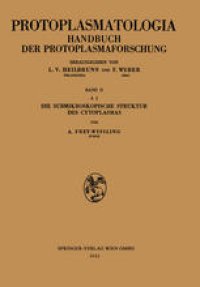 cover of the book Die Submikroskopische Struktur des Cytoplasmas