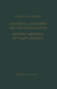 cover of the book Modern Methods of Plant Analysis / Moderne Methoden der Pflanzenanalyse