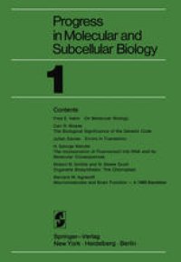 cover of the book Progress in Molecular and Subcellular Biology