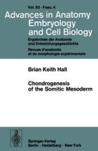 cover of the book Chondrogenesis of the Somitic Mesoderm