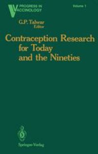 cover of the book Contraception Research for Today and the Nineties: Progress in Birth Control Vaccines