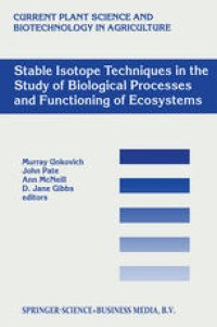 cover of the book Stable Isotope Techniques in the Study of Biological Processes and Functioning of Ecosystems