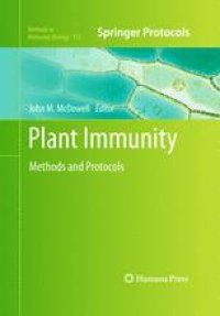 cover of the book Plant Immunity: Methods and Protocols