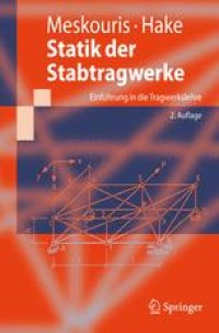cover of the book Statik der Stabtragwerke: Einfuhrung in die Tragwerkslehre