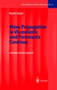 cover of the book Wave Propagation in Viscoelastic and Poroelastic Continua: A Boundary Element Approach