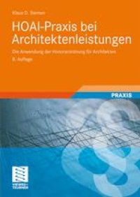 cover of the book HOAI-Praxis bei Architektenleistungen: Die Anwendung der Honorarordnung für Architekten