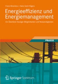 cover of the book Energieeffizienz und Energiemanagement: Ein Uberblick heutiger Moglichkeiten und Notwendigkeiten