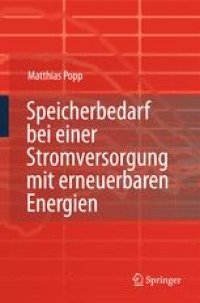 cover of the book Speicherbedarf bei einer Stromversorgung mit erneuerbaren Energien