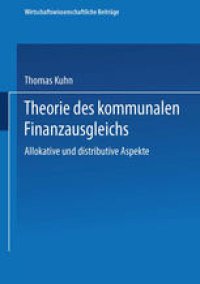 cover of the book Theorie des kommunalen Finanzausgleichs: Allokative und distributive Aspekte