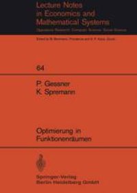 cover of the book Optimierung in Funktionenraumen