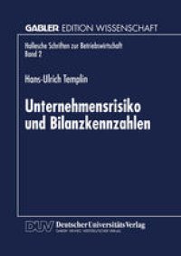 cover of the book Unternehmensrisiko und Bilanzkennzahlen