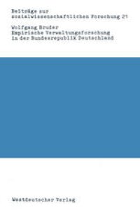 cover of the book Empirische Verwaltungsforschung in der Bundesrepublik Deutschland: Eine Bibliographie-Analyse