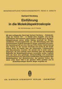 cover of the book Einfuhrung in die Molekulspektroskopie: Die Spektren und Strukturen von Einfachen Freien Radikalen