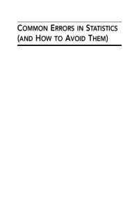 cover of the book Common Errors in Statistics (and How to Avoid Them), Second Edition